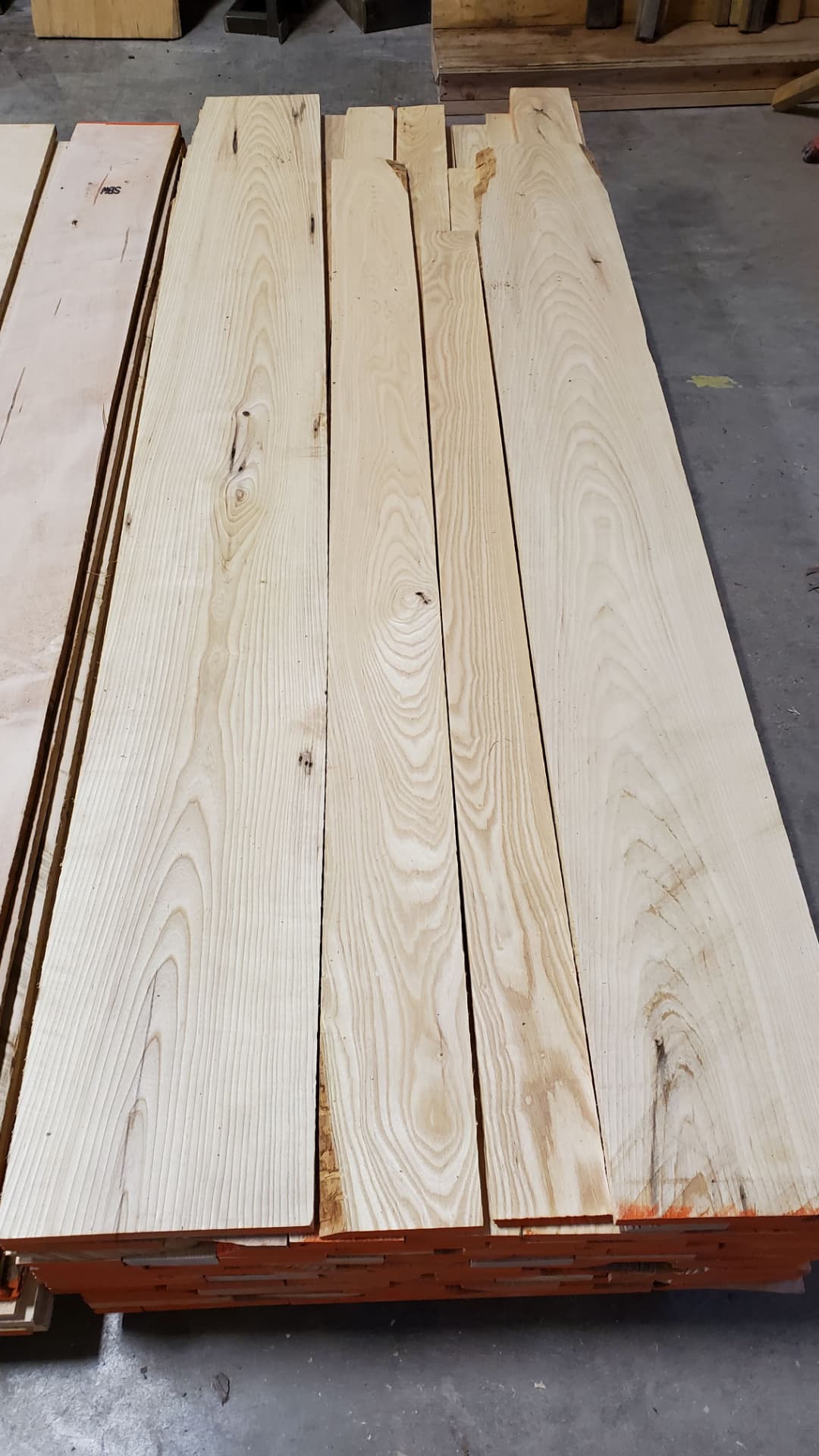 Ash boards in stock at OSL Hardwood Store in Nixa, MO
